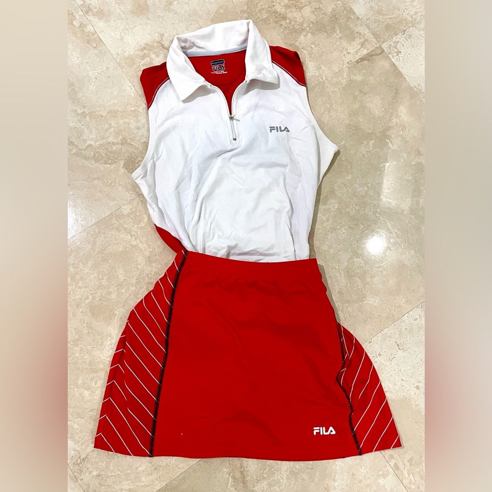 FILA Women’s Tennis outfit. Outfit includes FILA red Sony Ericsson Open cap.
